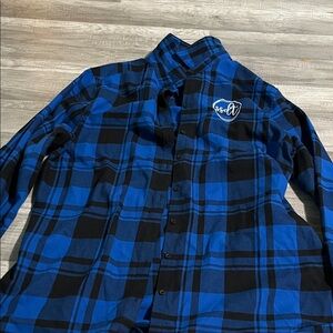 Port Authority Blue and Black Checkered Men's Shirt
